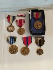 Vintage lot of 6 War, Conduct, achievement & Victory garment Medals~1 with box picture