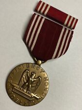 U.S.ARMY, GOOD CONDUCT MEDAL AND RIBBON, NAMED, CRIMPED BROOCH picture