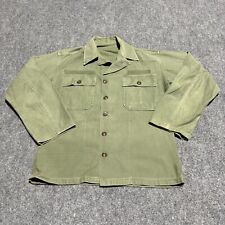 Vintage OG-107 Field Shirt Men's 16x34 Sateen Green Cotton Military FLAWS* picture