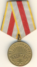 Soviet Russian star order red Medal Banner For the Liberation of Warsaw (#1996)