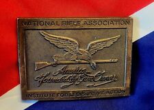 Vintage Solid Brass NRA Member's Belt Buckle picture