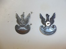 e2955 WW 2 Polish Army Metal Cap Badge Poland silver IR17E