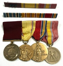 Original WWII U.S. Navy Chief Petty Officer's "CPO" Named Medal Ribbon Grouping