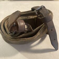 WWII SOVIET RUSSIAN M1898 MOSIN NAGANT RIFLE CANVAS SLING DOUBLE DOG COLLAR. picture