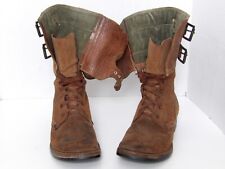 WW2 1944 DATED US ARMY  DOUBLE BUCKLE COMBAT LEATHER BOOTS SIZE 6 picture