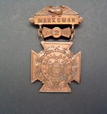 Spanish-American War  Tiffany & Co. 1898 & 1890's  Army U.S.V. Marksman Medals & picture