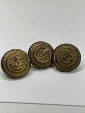 3 1940s Superior Quality Brass Metal American US Navy Dress Coat Jacket Buttons picture