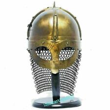Viking Helmet with Chainmail Medieval Norman Knight Battle Armor Costume Helmet picture