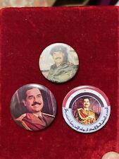 Iraq- Iraqi Vintage Saddam Hussein Metal Pin 1990's. Lot of 3 picture