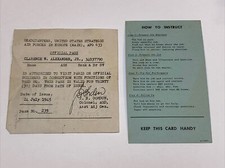United States Air Force Official Pass Europe Paris 24 July1945 World War II WWII