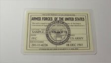 Geneva Convention ID card Replacement U.S. Army, Navy, Air Force, Marines & USCG picture