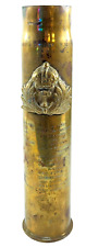 Antique WW2 Shell Trench Art British SERVICE RECORD Navy J.D. GRAY picture