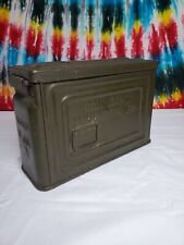 WW2 REEVES METAL 30 Cal M1 AMMO BOX CAN EMBOSSED US ARMY ORDNANCE BRANCH INSIGNA picture