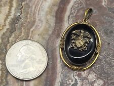 WWII period Amco gold filled and Onyx Military, Sweetheart locket picture