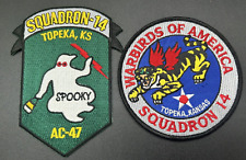 Vintage Air Force Squadron 14 Topeka, Kansas AC-47 Spooky Tiger Warbird Patches picture