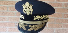Vintage US Army Officers Generals Dress Cap Hat Bullion Visor 