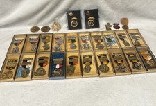 Vintage Boxed Shooting Medals Lot 28 NRA WI IL Handgun Rifle Trophy Blackinton
