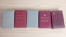 Yugoslavia Empty Medal Cases Lot of 5 Order of Labour Military Merit Boxes