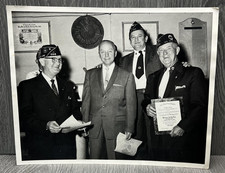 Vintage 1960s American Legion Award Ceremony Photo Military Men Decor USA