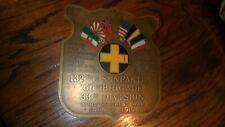 ANTIQUE WWl BRASS PLAQUE 132nd INFANTRY 66th BRIGADE 33rd DIVISION 1917-1919 picture
