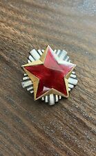 Yugoslavia Army Red Star hat cap vintage military metal badge Screw Back 3522 picture