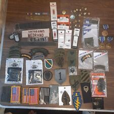 Large lot of Vintage Military Pins, Patches, Medals, New and Used picture