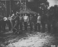 Russian Cossacks performing a national dance during World War One, Old Photo