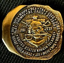 FBI JTTF USVI ThirdGEN Doubloon ANTIQUE GOLD - 1.75in version challenge coin picture
