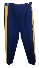 US Army Military Mens Wool Trousers Sz 35S Dress Pants Blue w/ Yellow Stripe picture