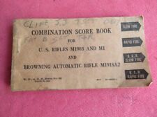 1942 WWII USMC GI Combination Score Book for U.S. Rifles M1903, M1, & BAR w/ID picture