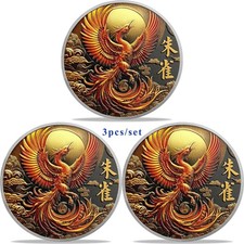 3pcs Lucky Chinese Phoenix Taiji Challenge Coin for Good Fortune/Lottery Ticket