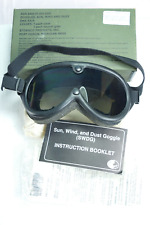 Vintage Stemaco NSN 8465-01-004-2893 Sun Wind Dust Military Goggles w/2 Lenses picture