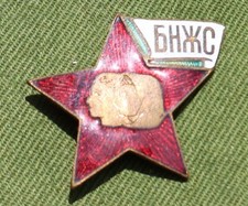 Bulgarian Peoples Womens Union Membership pin. First version, 2pc construction.