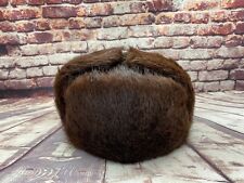 Original Hat Winter Natural Beaver Fur Ushanka Hat Natural Fur 60 size picture