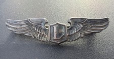 WWII U.S. ARMY AIR CORPS LIAISON STERLING SILVER PILOT WINGS BADGE AMICO