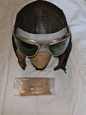 WWII USAAF A-11 Flight Helmet Large AN6530 Goggles picture