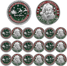 20 Pcs Santa Claus Challenge Coin Bulk Merry Christmas Challenge Coins Always Be