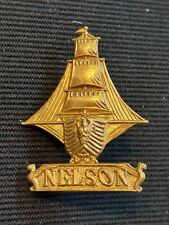 WW1 NELSON BATTALION ROYAL NAVAL DIVISION CAP BADGE ON LUGS GENUINE picture