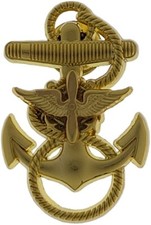 US Coast Guard Anchor Aviation Badge Screw Back USCG Pin Naval Insignia GOLD
