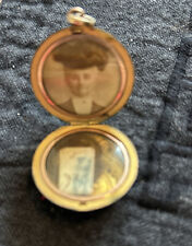 RARE  Victorian, 1800s Sweetheart  LOCKET  PHOTO & LOCK OF  HAIR 50 Cent Size picture