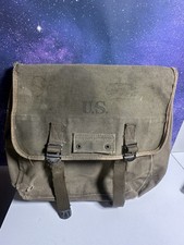 WWII 1944 US Army Canvas Field Satchel Messenger Bag Atlantic Products Corp VTG