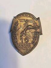 Vintage 1924-1934  10 Jahre Beereite Pfalz Tinnie German Badge Pin Brooch Brass picture