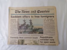 ORIGINAL Charleston News and Courier Newspaper August 20 1990 Desert Storm Era