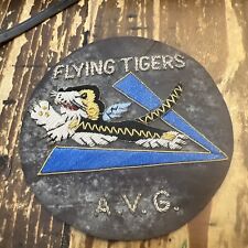 WWII AVG DISNEY LEAPING FLYING TIGER  JACKET PATCH 4 In Leather Bullion Repro picture