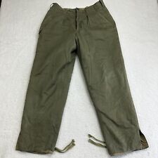 Vintage US Military Trousers Size 32x29 Quilt Lined Insulated Green 40s 50s picture