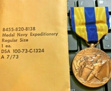 USN -NAVY EXPEDITIONARY MEDAL-REGULAR SIZE-7/73 Military Issue Package 