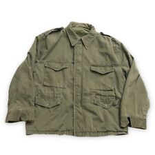 US Vietnam Era M65 OG 107 Field Coat Jacket Sz Large Silver CONMAR Zipper picture