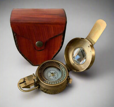 Vintage Solid Brass WWII Military Pocket Compass Gift picture