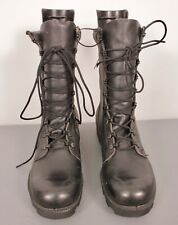 Men's NOS 1980s US Army Black Leather Combat Boots Sz 8 NR 80s Vtg picture