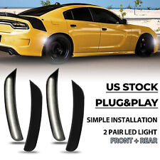 For 2015-2022 Dodge Charger Smoked Lens LED Rear &Front Bumper Side Marker Light picture